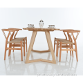 Mesa de jantar de retângulo de madeira sólida estilo nórdico
